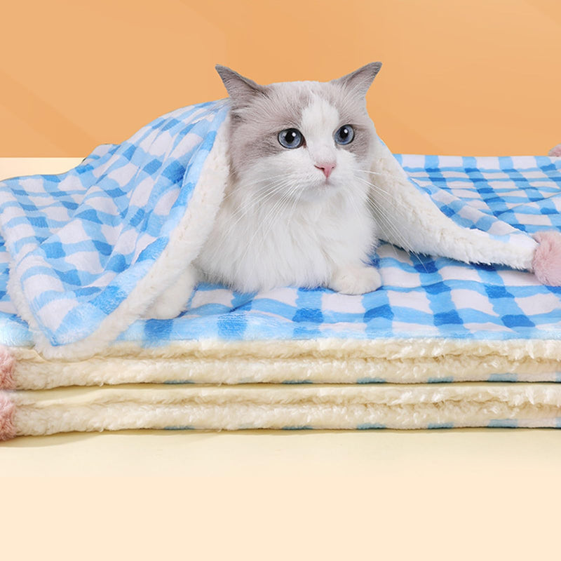 Little Pillow for Cats Puppies Ultra Soft Fluffy Pet Calming Toy Half Donut Cuddler for Joint Relief Sleeping Improve Machine Washable Blanket Set-Yellow Yellow Set - PawsPlanet Australia