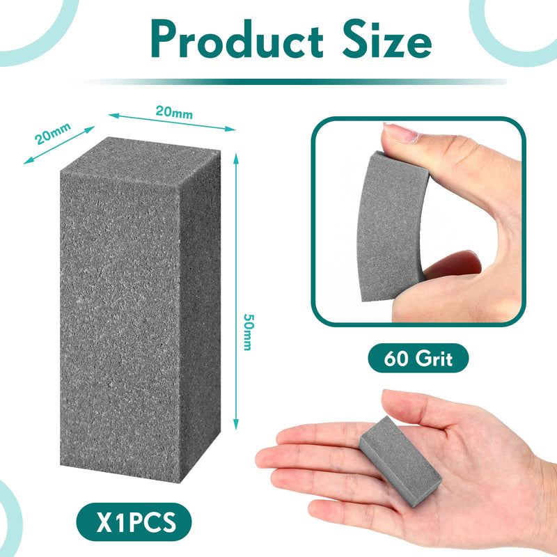 Batiyeer Soft Gummy Stone for Skis, Grinding Rubber Gummy Abrasive Block Stone, Snowboard Ski Stone for Removing Rust and Burrs, 50 x 20 x 20 mm, 60 Grit Gray