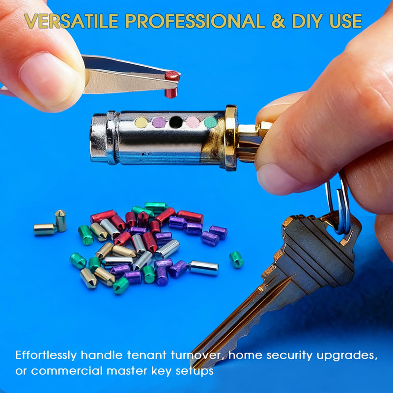 Universal Rekeying Kit for Schlage Locks | Complete Lock Pinning Kit Includes Master, Bottom & Top Pins and Springs Professional Door Lock Re-Key Kit for Home & Commercial Security