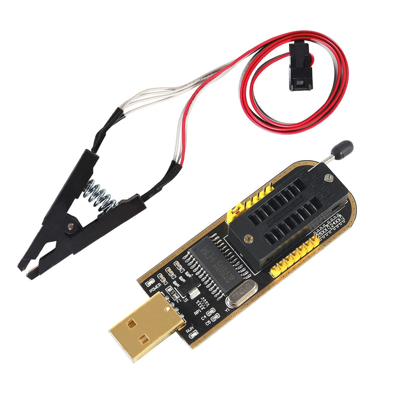SOIC8 SOP8 Test Clip EEPROM Flash BIOS USB +1.8V Adapter + Soic8 Adapter Programmer Module Kit Set for EEPROM 93CXX / 25CXX / 24CXX + CH341A 24 25 Series