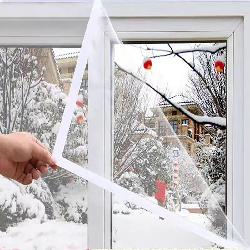 Adjustable Window Insulation Kit 47inX63in(120X160cm) for Winter Keep Cold Out,cuttable Transparent Film 180㎛ Thickness,Easy to Open for Ventilation,Reusable Plastic Window wrap 47"X63" (120X160cm)