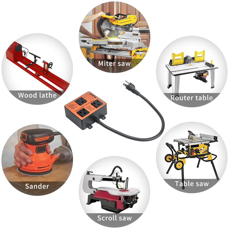 Automatic Vacuum Switch, Ortis Dust Control Autoswitch for More Power Tools, Delay Vacuum On/Off to Prevent Circuit Overload and Tripping, Adjustable Actuation Threshold