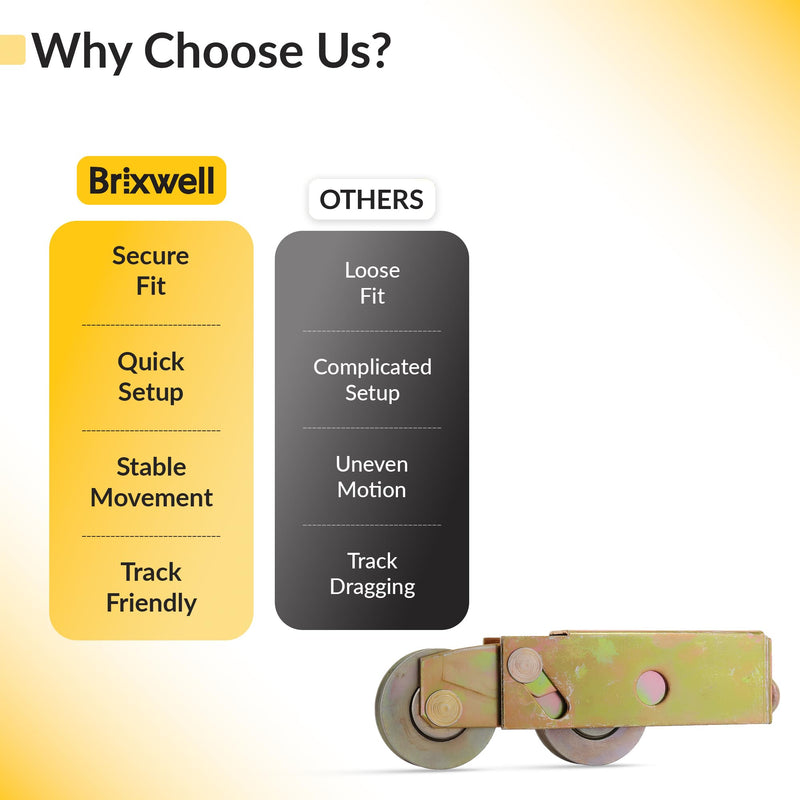 Brixwell 900-19383 Patio Door Roller Tandem with Steel Wheel solid