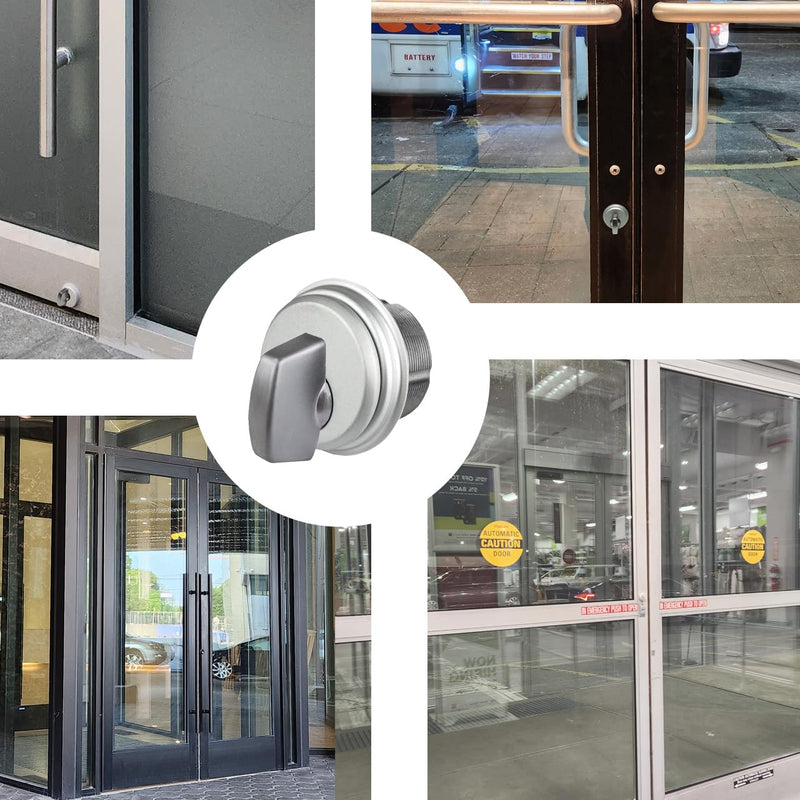 Storefront | Commercial | Glass Door | Mortise Key Cylinder with Keys Alike and Thumb Turn for Deadbolt, Deadhook, Hookbolt, Deadlatch Lock | Available in Aluminum and Duronotic Finishes (Aluminum)