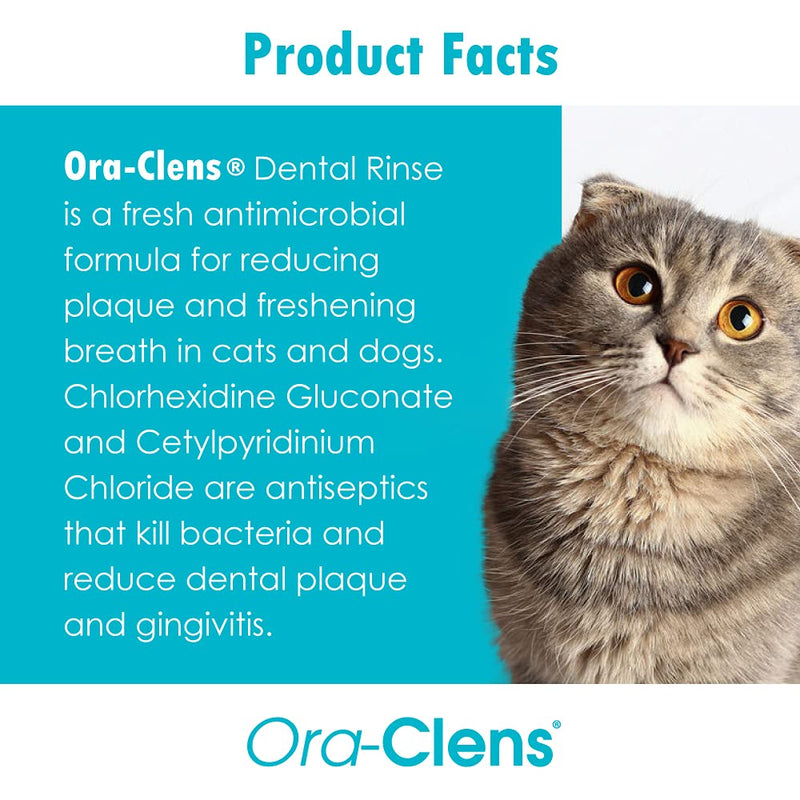 Ora-Clens Dental Rinse for Dogs & Cats - Cleans Teeth, Freshens Breath - Antimicrobial - 8 fl oz - PawsPlanet Australia