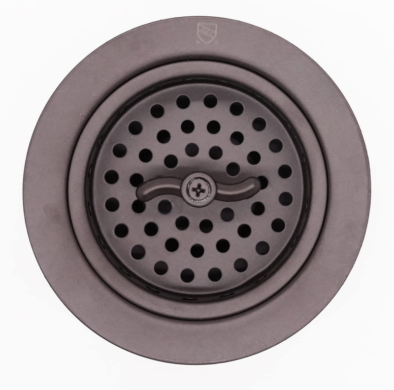 Westbrass D2155-12 Wing Nut Style Large Kitchen Basket Strainer with Waste Disposal Flange and Stopper, Oil Rubbed Bronze