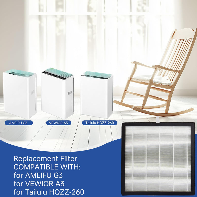 2 Pack G3 Replacement Filter for AMEIFU G3 Sferf-30 & VEWIOR A3 2 Pack White