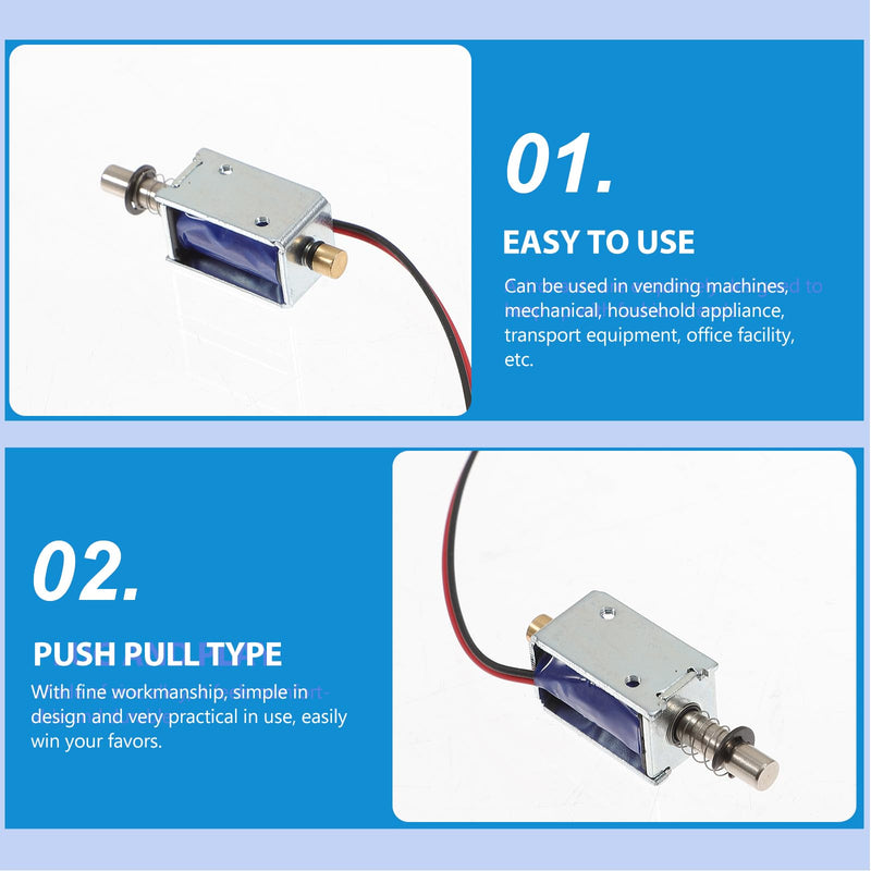TEHAUX 9pcs Push Pull Solenoid Electromagnet, Mini Linear Actuator 12v Solenoid Frame Solenoid Magnet Actuator Linear Electromagnet Electric Soft Magnetic Material Game Console for Child As Shownx3pcs 3.7X1.3X1.1CMx3pcs