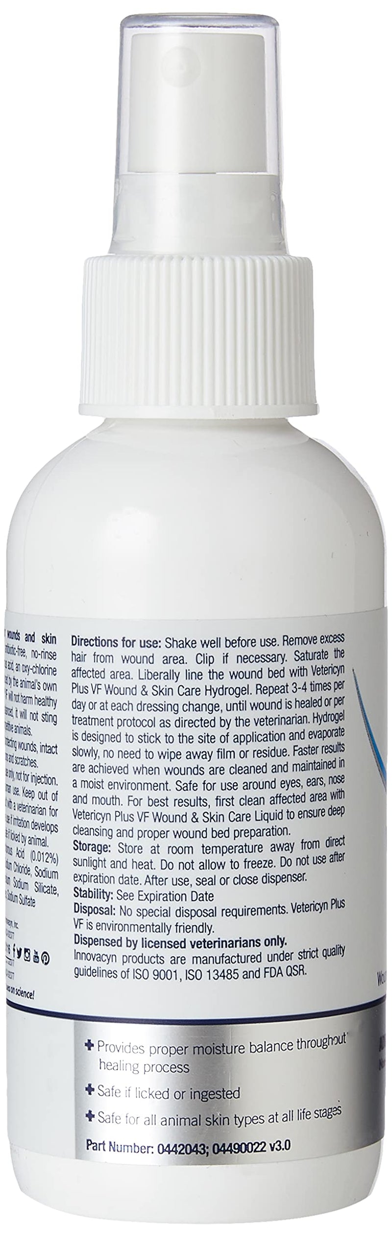 Vetericyn Wound and Skincare - Liquid Spray - 236ml & Plus VF Wound and Skin Care Hydrogel, 120 ml - PawsPlanet Australia
