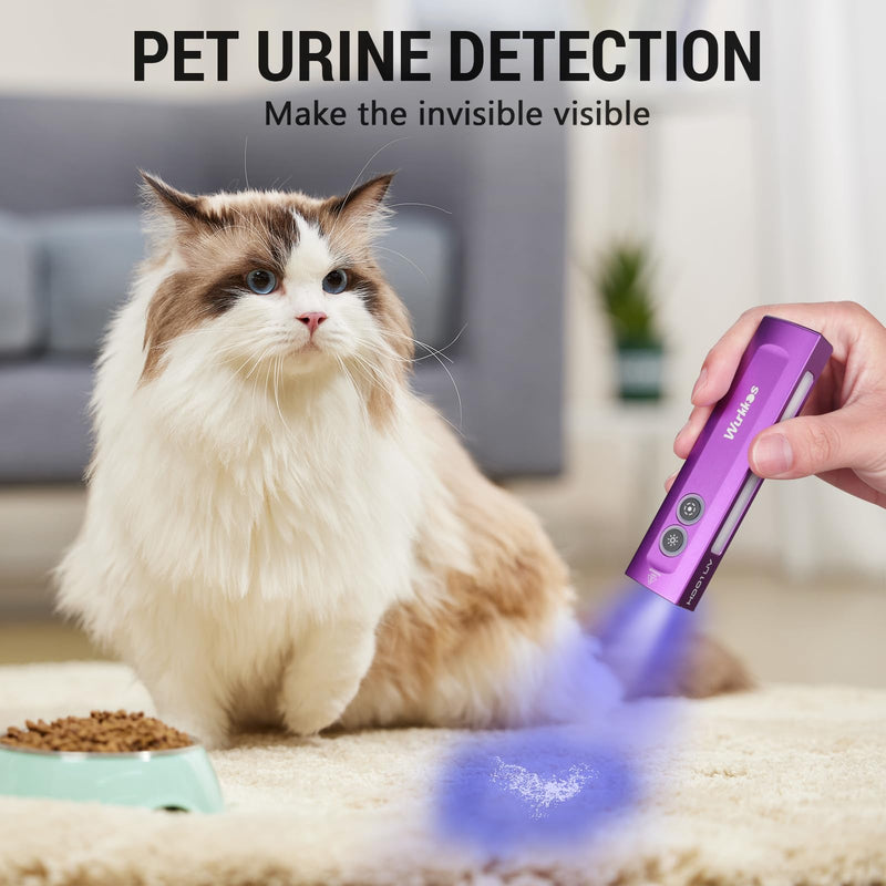Wurkkos HD01 UV Flashlight, Rechargeable EDC Flashlight, Led Flashlight with 365nm UV Light, 1200 Lumens Flat Flashlight with RGB, Pocket Light for Emergency, Pet Urine Detection(Purple) Purple