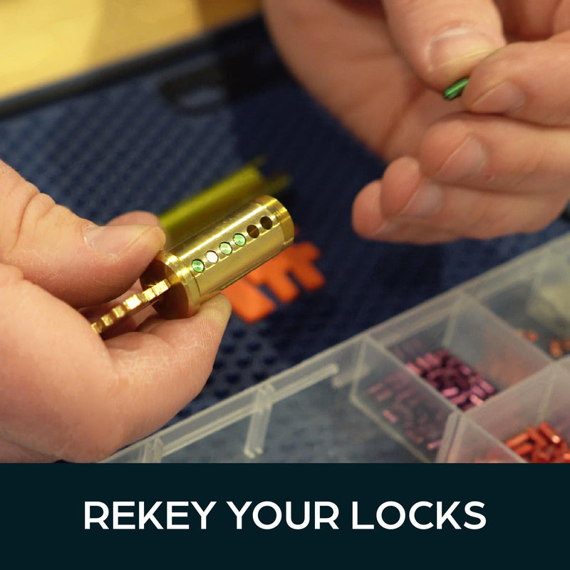 Premium Schlage Rekey Kit Compatible with 50 Master Pins | Schlage Rekeying Kit with Seal-Tight Plastic Box | Lock Pinning Kit Compatible with 50 Bottom, 50 Top Pins and 50 Spring