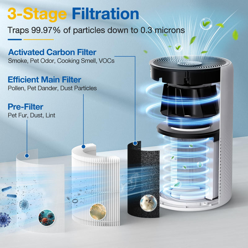 D10 Replacement Filter Compatible with Tailulu D10 Air Purifier, 2 Pack