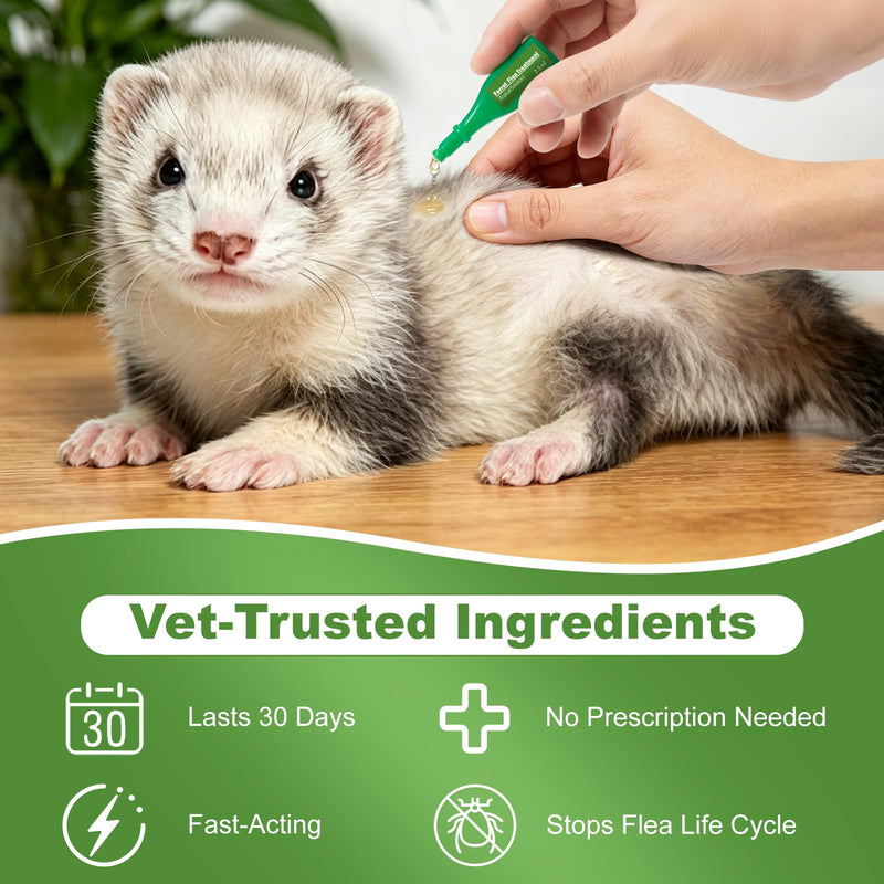 Ferret Flea Prevention, 4-Month Supply (2.5 ml High-Volume Tube) for Multi-Ferret Households, 1 lb+ | NDC Non-Nitenpyram Code