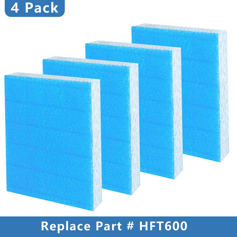 Honeywell T & Wicks Replacement, 4-Pack with Blue Pre-Filter Layer - Compatible with HFT600, HEV615 or HEV620 Humidifier Filter