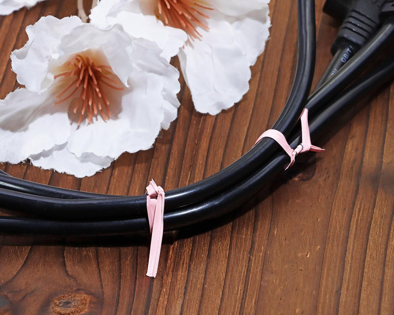 ONLYKXY 500pcs Kraft Paper Twist Ties Plant Ties 4inch Reusable Bread Twist Ties cake pop ties Cable Ties Candy Ties for Bags (Pink) Pink