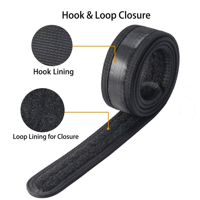 Inner Belt 1.5" Hook Liner Belt Buckleless Under Belt for Duty Belt EDC Work Black M(31"-35")