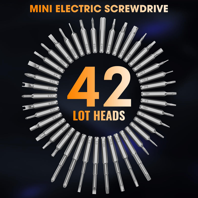 Mini Electric Screwdriver,Cordless Precision Small Screwdriver Set 50 Black