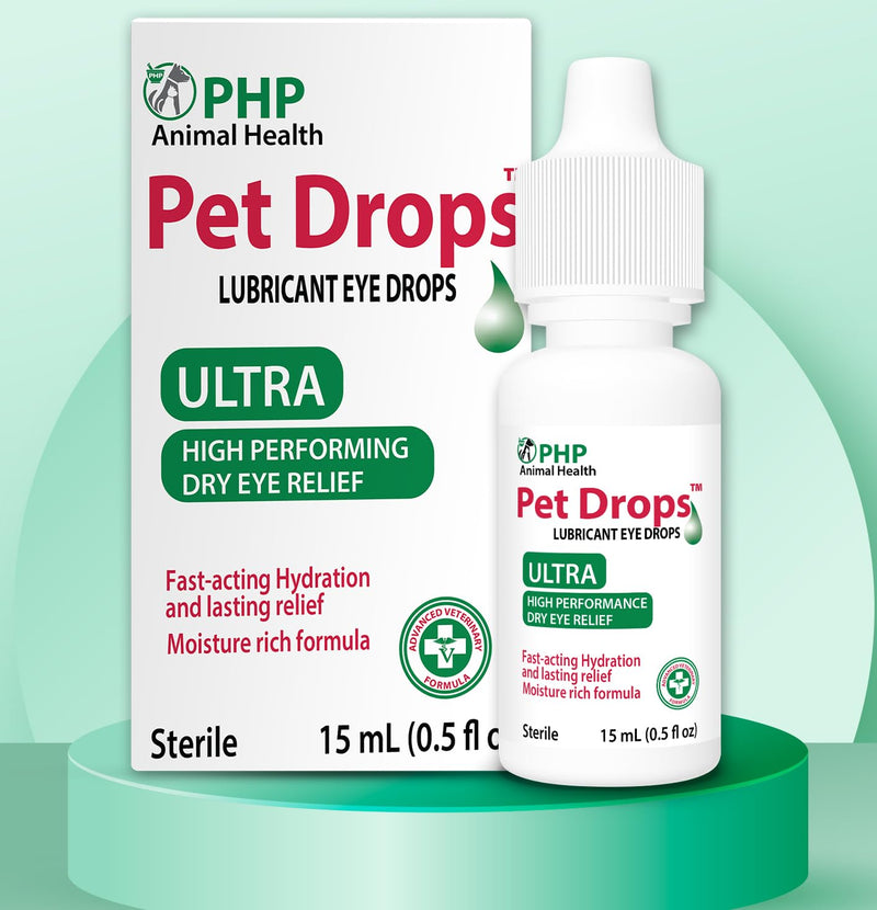 Ultra Lubricant Pet Drops 15 ml - Eye Drops for Cats and Dogs - Moisture Rich Formula, Fast Acting Hydration Dogs Eye Drop for Dry Eyes, Artificial Tears for Extra Dry Eye ( U.S Made )