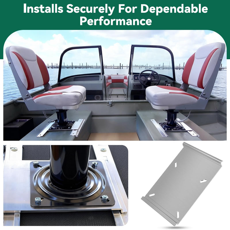 Boat Seat Mount Plate for Attwood SP-15100 Style Seat Mounting Base Bracket for 15 Inch Rails Jon Boat Bench Seat Mount Hardware Kit Aluminum Bench