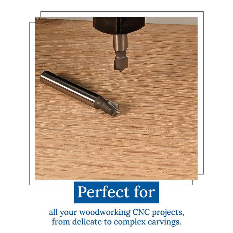 Edge Rounding Bit Set - 1/4" & 1/8" Radius Pointed Tip Round Over Bits with 2 Flutes, Tungsten Carbide Material, 1/4" Shank, 2" Length, Round-Over Cut, Router Bits