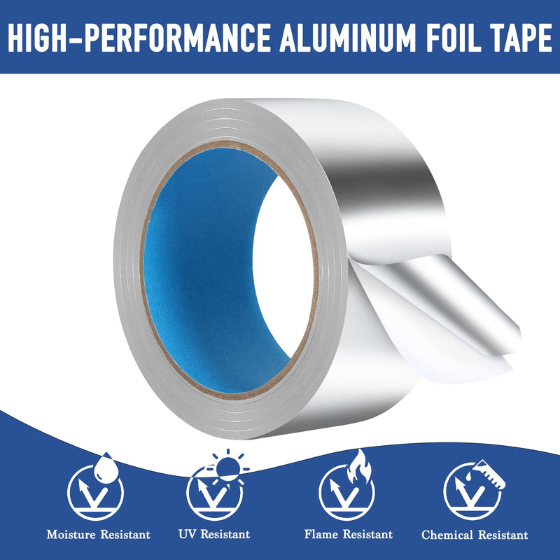 Aluminum Foil Tape, 2 inch x 82ft(3.9 Mil), Heavy Duty HVAC Tape, Insulation Adhesive Metal Tape for Ductwork, Dryer Vents Pipe, Sealing and Repairing 1