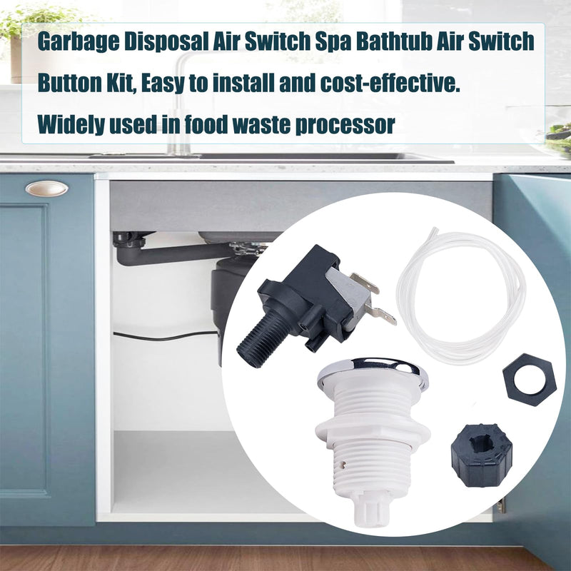 Hot Tub Air Switch 16A On Off Push Air Button Switch Jet Tool for Jetted Whirlpool Jet Bath Tub Spa Air Switch Air Activated Switch Button for Sink Top Garbage Disposal Part - 1 Set