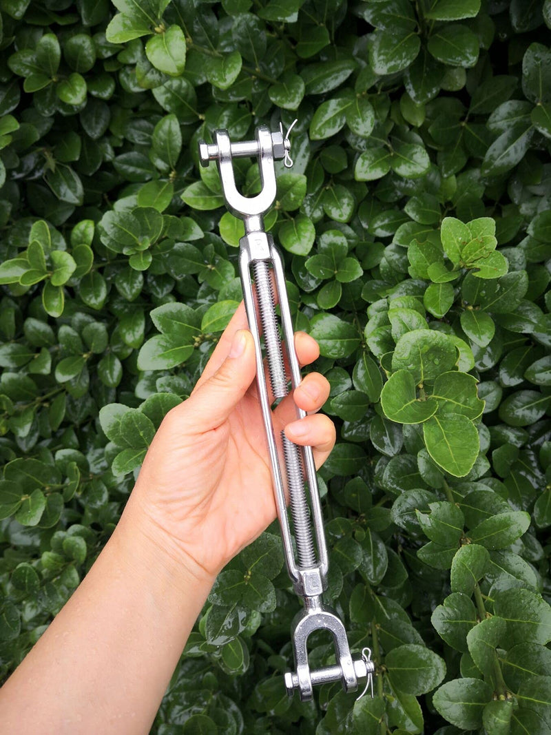 JY-Marine 316 Stainless Steel Turnbuckle Jaw & Jaw 3/8 Inch Heavy Duty Turnbuckle Marine Hardware