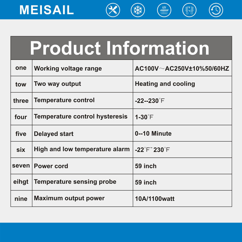 Digital Temperature Controller 2-Stage Outlet Thermostat Heating and Cooling Mode Carboy Homebrew Fermenter Greenhouse Terrarium 110V 10A (S10B-B)