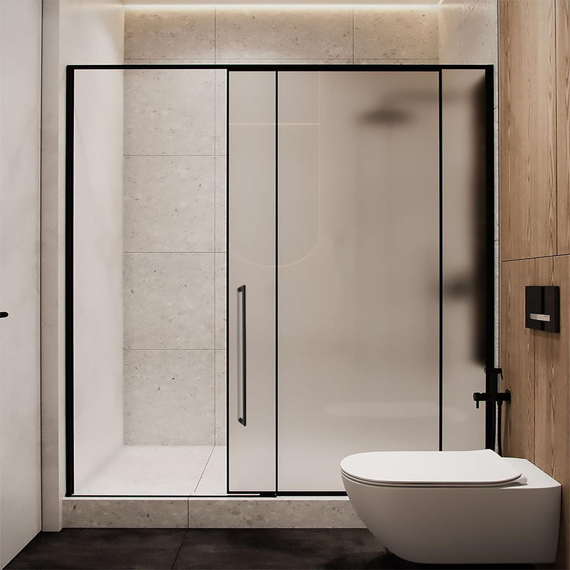 Barn Door Handle Matte Black 24 Inch, Double Sided Long Door Pull for Shower Glass Door, Modern Push Pull Handle for Entry and Wooden Barn Doors.