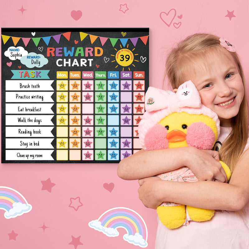 Reward Chart for Kids,Magnetic Behavior Chore Chart for Kids at Home,26 Black Chore Charts,1960 Star Stickers,56 Reward Stickers,Incentive Chore Chart to Develop Responsibility and Good Habits Black Banner