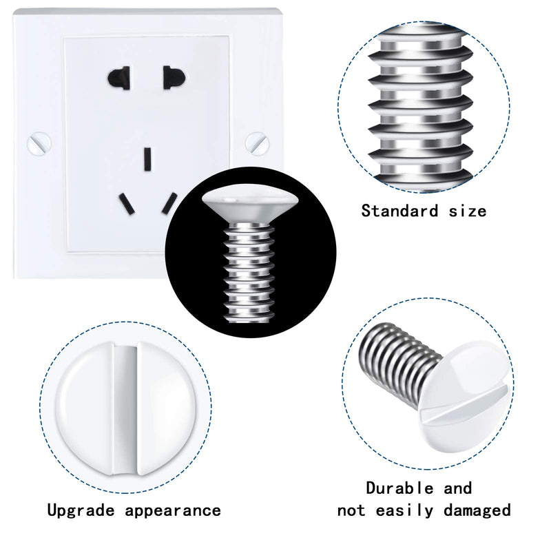 120 Pcs Wall Switch Plate Screws 5/16 Inch Long 6-32 Thread Switch Cover Metal Panels Screws Oval Head Replacement Socket Screws Milling Slot Screws for Wall Light 120