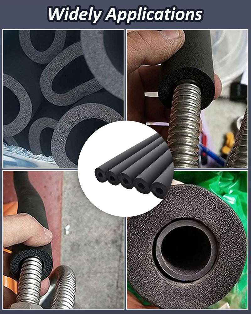 Pipe Insulation Foam Tube - Foam Tubing for AC Unit, Guitar Stands, Exercise Machine Handle and Roof Rack (1/4"ID X 3/8"TK-6Ft) 1/4"ID X 3/8"TK-6Ft
