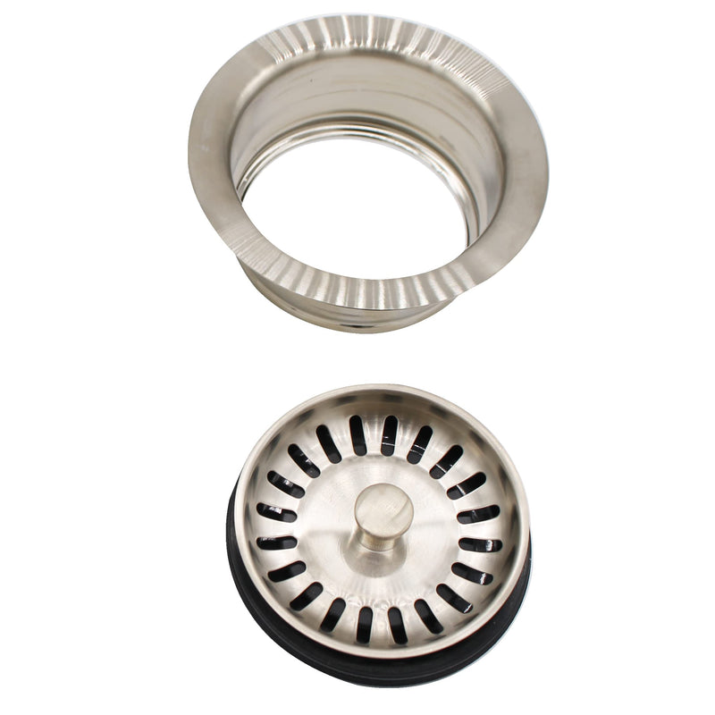 Westbrass A2089SEV-07 3-1/2" Kitchen Sink Waste Disposal Drain Flange and Basket Strainer, Satin Nickel