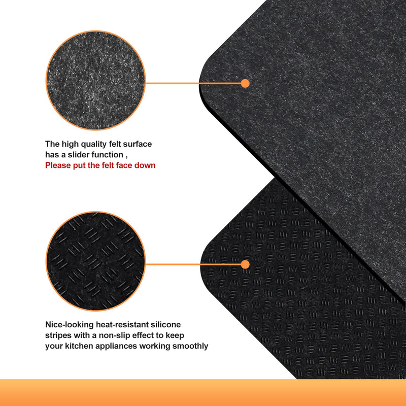 Heat Resistant Mat for Air Fryer, 2 Pcs Heat Resistant Pad Countertop Protector Mat Coffee Maker Mat for Countertops with Sliding Function for Air Fryer, Blender, Coffee Maker, Toaster