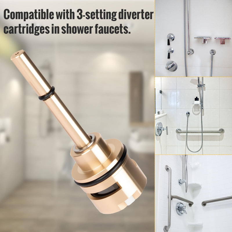3-Setting Diverter Cartridge Replacement Part Set – Compatible with RP51918, R11000,R22000 Faucet Valve Replacement Trim Kit, 3-Way Brass Shower Diverter Valve