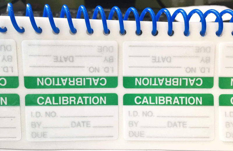 Self Laminating Calibration Labels 1x2 Inch Write-on Calibration Stickers with Spiral Bound Cover for NIST Calibration ISO-900 Calibrate Equipment Inspection Safety Label Quality Control (1 x 2 Inch) 1 x 2 Inch