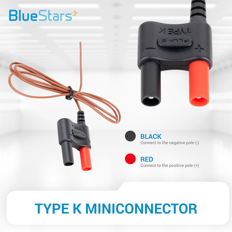 BlueStars 80BK-A Type K Thermocouple, Temperature Bead Probe Compatible with Clamp Meters, Fluke Multimeter F17B+ F116C F87-V F28LL F179 F287 F289 F189