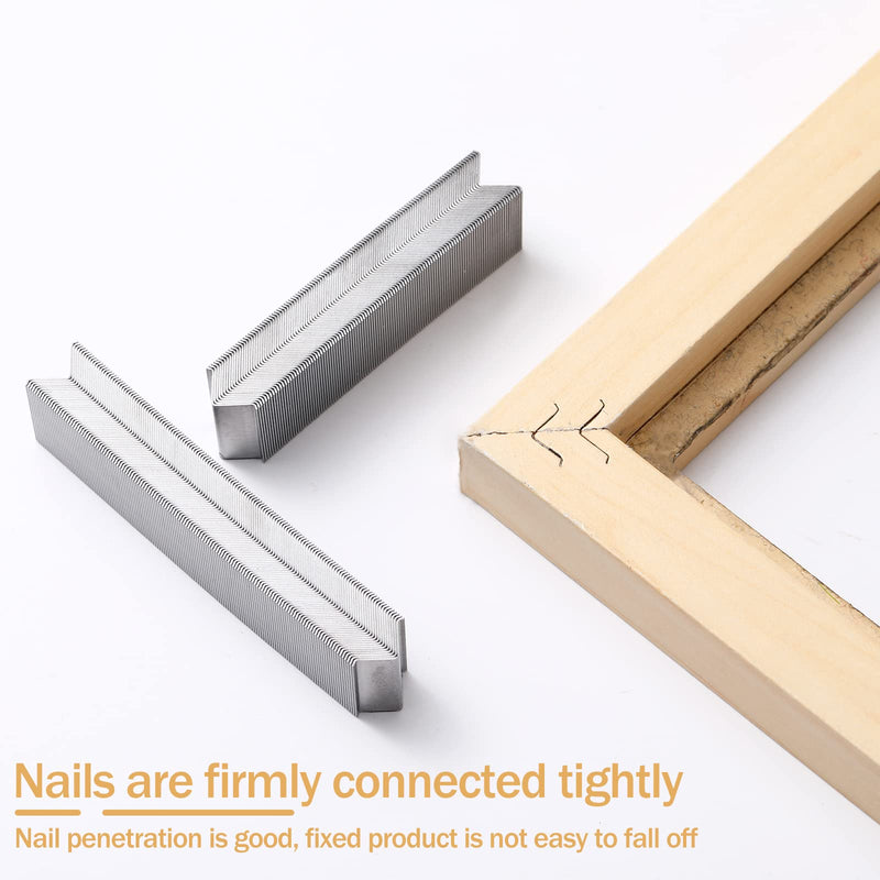 Therwen 400 Pcs V Nails for Hardwood Graphics Framing Hardware Frame Joiner Strong Picture Frame Nails for Joining Wood Corners or Stretcher Bars (3/8 Inch, 10 mm)