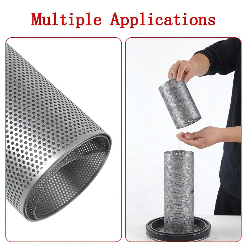 304 Stainless Steel Perforated Sheet 9.8"x39.4", 0.12" Hole, 0.02" Thick | 304 stainless steel sheet,9.8"x39.4",0.12" holes.Corrosion-resistant. Perfect for ventilation, filtration, and DIY projects perforated sheet 3
