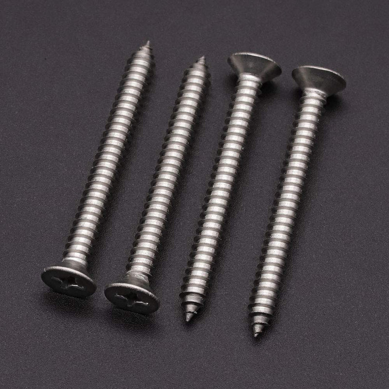 #10 x 2-1/2" (30 pcs) Stainless Flat Head Phillips Drive Sheet Metal Tek Screws, 304 (18-8) Stainless Steel Screw for Wood, Countersunk Head Wood Screw, Self Tapping Screws #10 x 2-1/2" 30