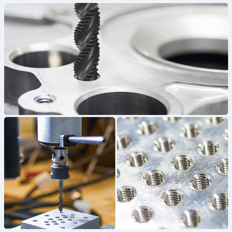 uxcell Spiral Flute Thread Taps M22 x 1.5 H2 Metric Machine Threading Tap Bit, Nitrided Coated Screw Tapping Repair Tool, M2 High-Speed Steel (HSS)