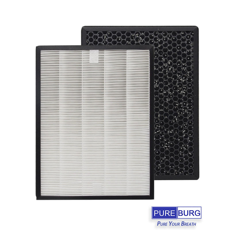 PUREBURG XD6231 Replaccement Filter Set Compatible with Rowenta PU3030 PU3040 PU30808 PURE Air GENIUS Air Purifier,1-Pack H13 HPEA Activated carbon 2-in-1