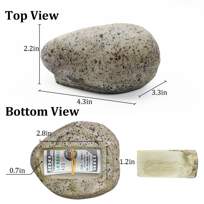 Key Rock Hiders Outside, Fake Rock Key Hider Decoration,Waterproof and Safe for Holds Spare Keys, Look and Feel Likes Real Stone for Outdoor Yard Garden Geocaching in Plain Sight Rock Shape