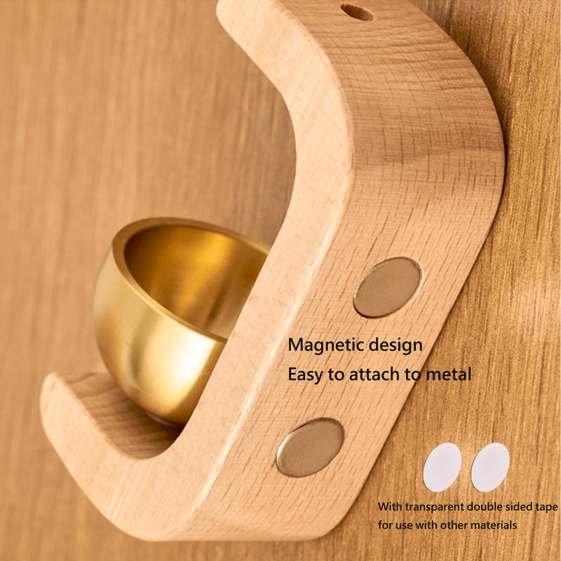 Artisan Shopkeepers Bell Doorbell for Door Opening, Magnetic Wood Wind Chime for Door Garden Restaurant Room Light