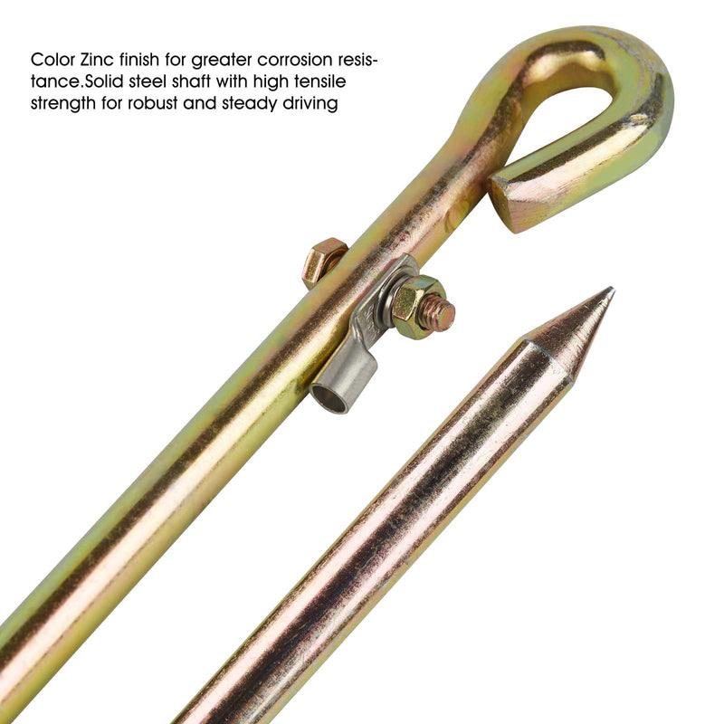 MOKIKUBA- Portable Ground Rod - Grounding Pin with Ground Wire Lug | Great for Electric Fences,Antennas,Satellite Dishes,Ground Post Pin,Tie out Stake (Portable)