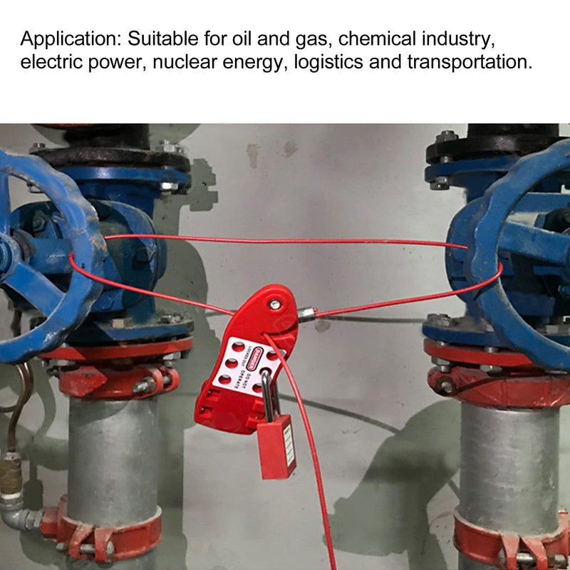 Cable Lockout Hasp, Fish Shaped Cable Lockout Hasp, Red Safety Padlock for Improving Maintenance Efficiency