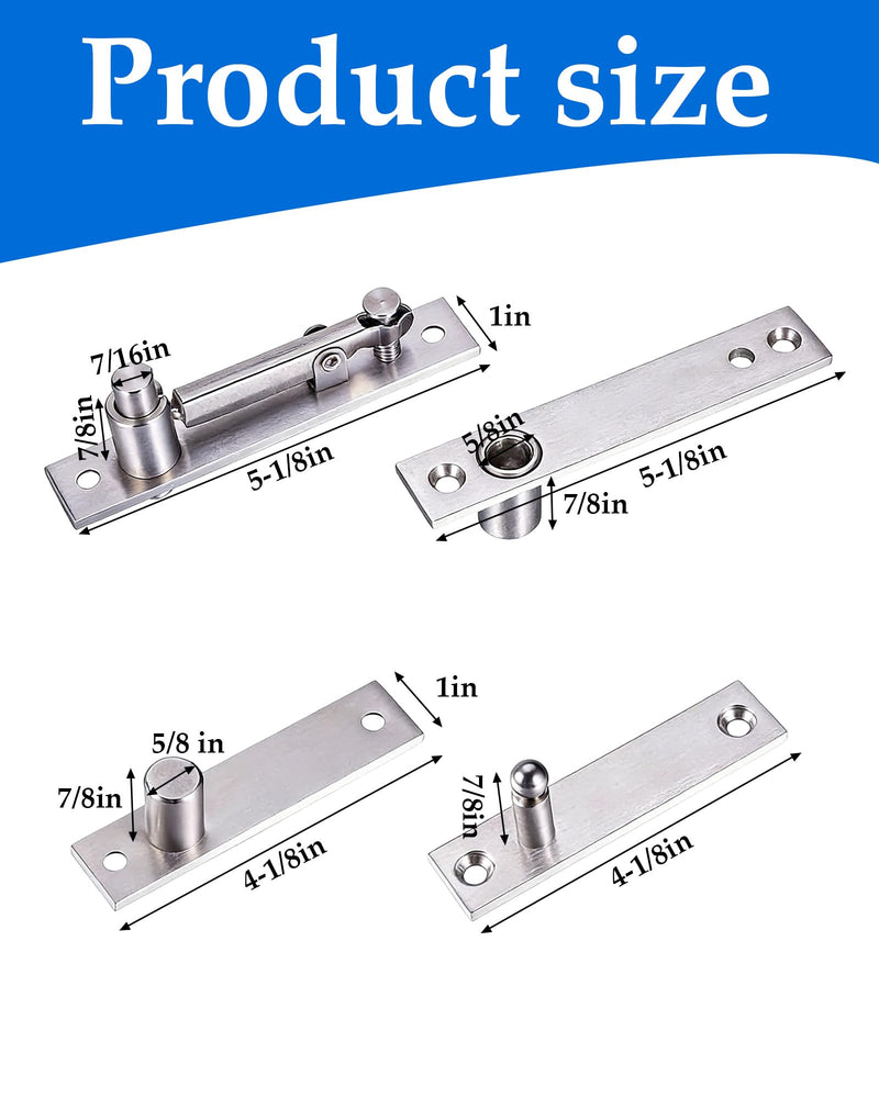 Mengshi Heavy-Duty Invisible Pivot Hinge, 304 Stainless Steel Hidden Door Hinges for 360° Rotating Secret Doors, Bookshelf Doors