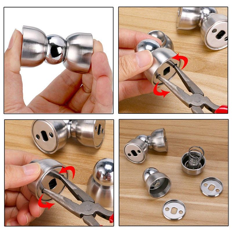Sumnacon Powerful Magnetic Doorstop - 2 Pcs Stainless Steel Mini Door Stopper, Heavy Duty Magnetism Door Holder for Bedroom Bathroom Kitchen Home Office Silver