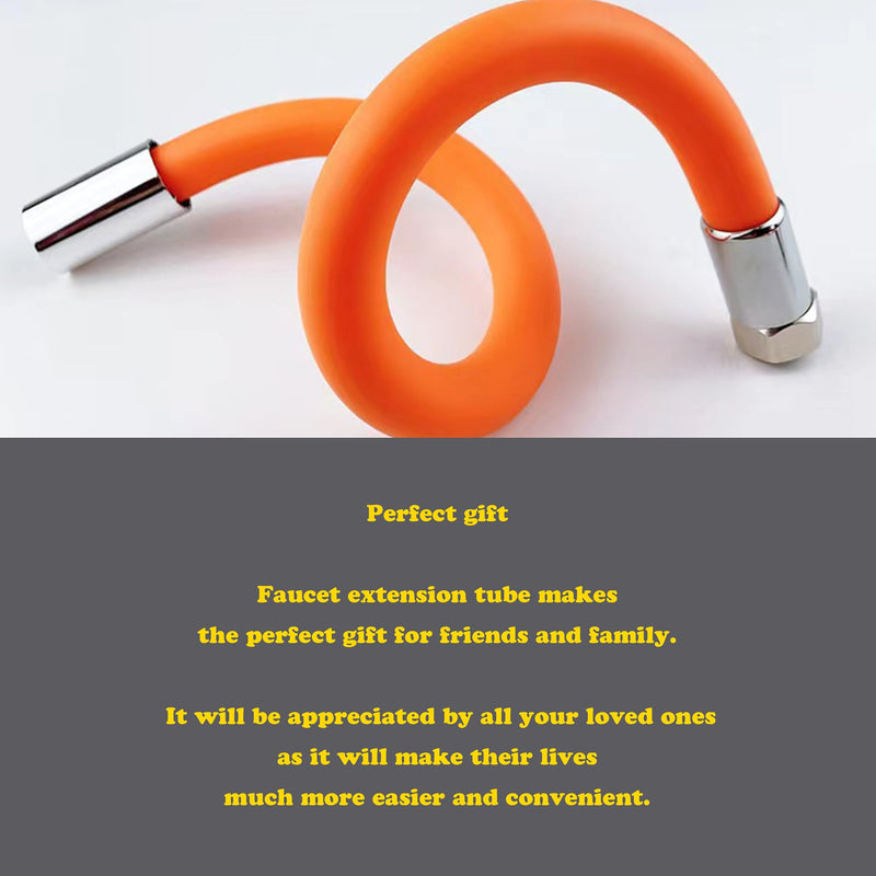 Faucet Extension Tube,360 Degree Rotatable Extender Hose,Bendable/Shapable/Flexible Water Tap Pipe,Splash Proof Foaming Mouth,Kitchen/Bathroom/Garden Tool,Copper Connector/Adapter,Black(19.7in/50cm)