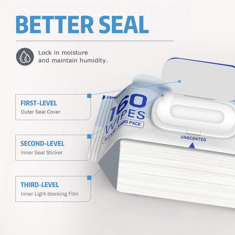 CPAP Mask Wipes, 160 Count Super Jumbo Pack, FSA/HSA Eligible, Extra Large & Moist, Unscented, Lint Free, Alcohol Free, Cleansing-Safe, Cleaning Wipes for Mask, CPAP Machine & Supplies, 1-Pack 160 Count (Pack of 1)